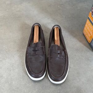 Cole Haan Chocolate Brown Leather Slip-Ons